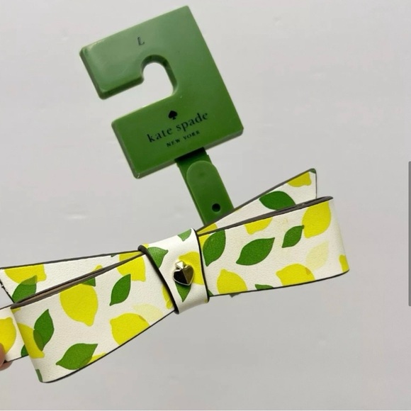 HP🎉 NWT Kate Spade Genuine Leather Lemon with Bow Belt Large New with Tags - Picture 3 of 5